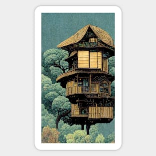 Wooden Tree House Sticker